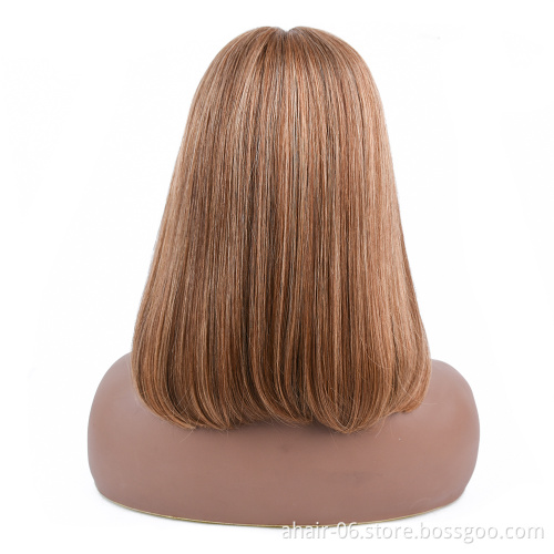 Hot Sell T Lace 10A Grade P4/27 Color Straight Bob Wigs 10-16 Inch Brazilian Hair Cheap Wholesale In Stock